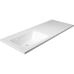 Фото Раковина Эстет Даллас 130 L ФР-00002166 над стиральной машиной Белая