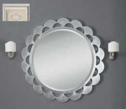 Фото Зеркало Cezares Atlantis AT04.04 90 x 90 см настенное круглое, цвет бело-бежевый (decorato)