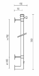 Полотенцесушитель электрический Margaroli Arcobaleno 616 BOX 616GOB-900, высота 90 см, ширина 15 см,