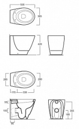 Чаша для унитаза приставного Simas Bohemien BO 01