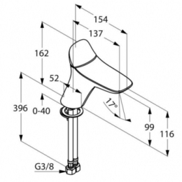 Фото Смеситель для раковины Kludi Ambienta (530260575) хром