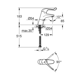 Grohe Euroeco Special 32790000 Смеситель для раковины, безопасный