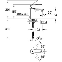 Смеситель Grohe Eurostyle Cosmopolitan 32468002 для раковины
