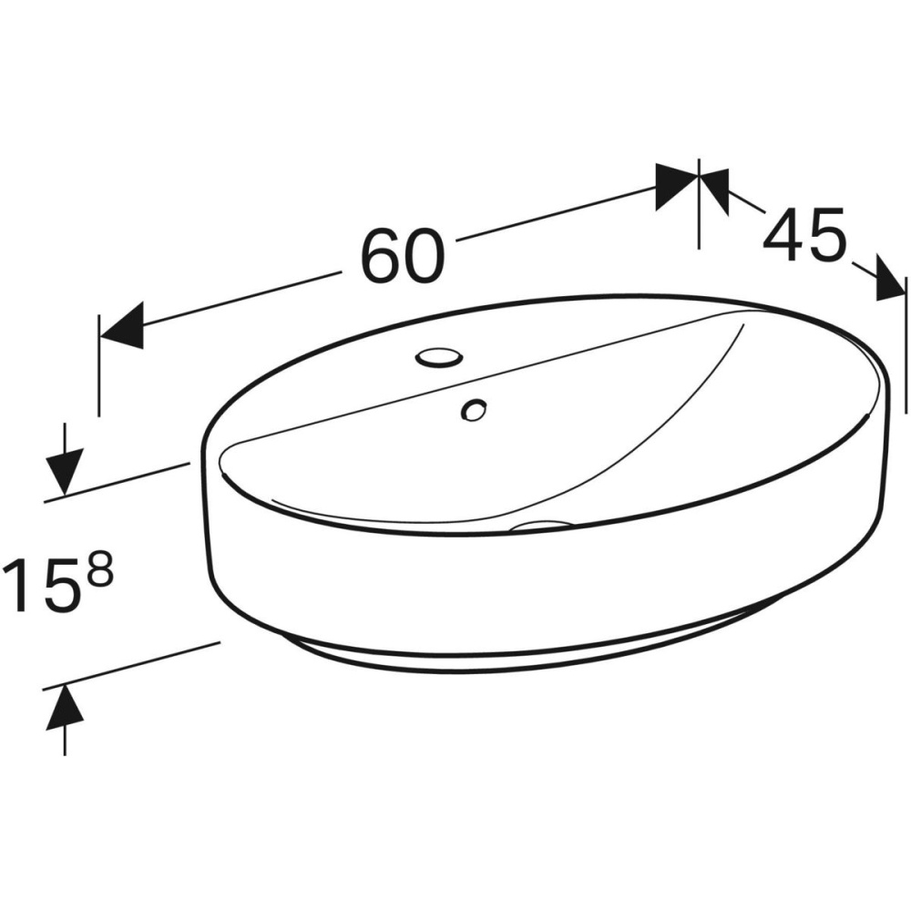 Geberit Variform 500.772.01.2 Раковина, встраиваемая сверху, накладная