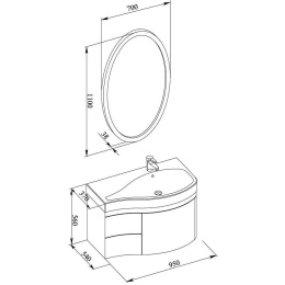 Мебель для ванной Aquanet Сопрано 95 R белый (3 ящика)