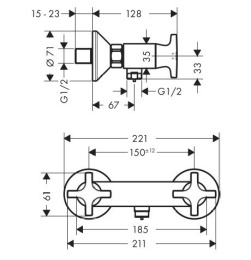 Фото Смеситель Hansgrohe Logis Classic 71260000 HG для душа