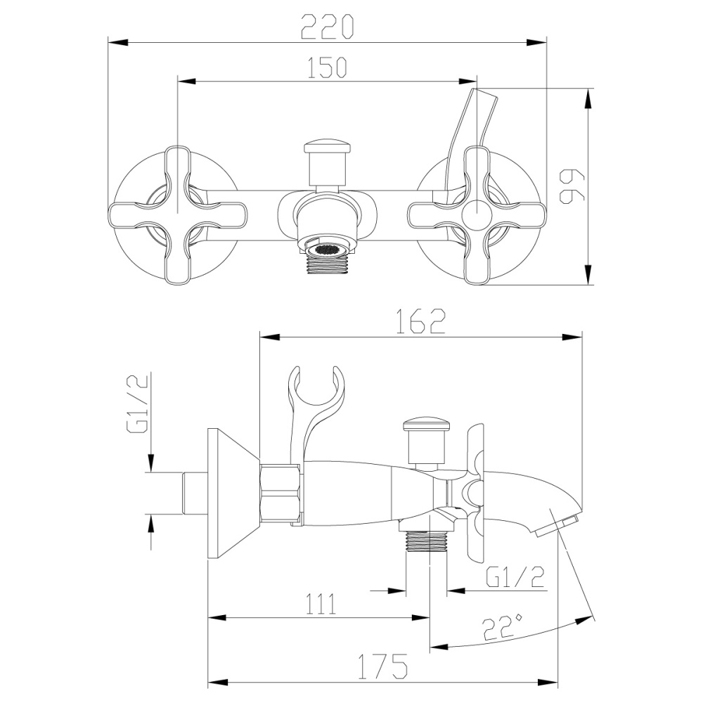 Смеситель для ванны Lemark Duetto (LM5712C)