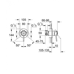 Смеситель для душа Grohe BauClassic 29048000 встраиваемый маленький корпус