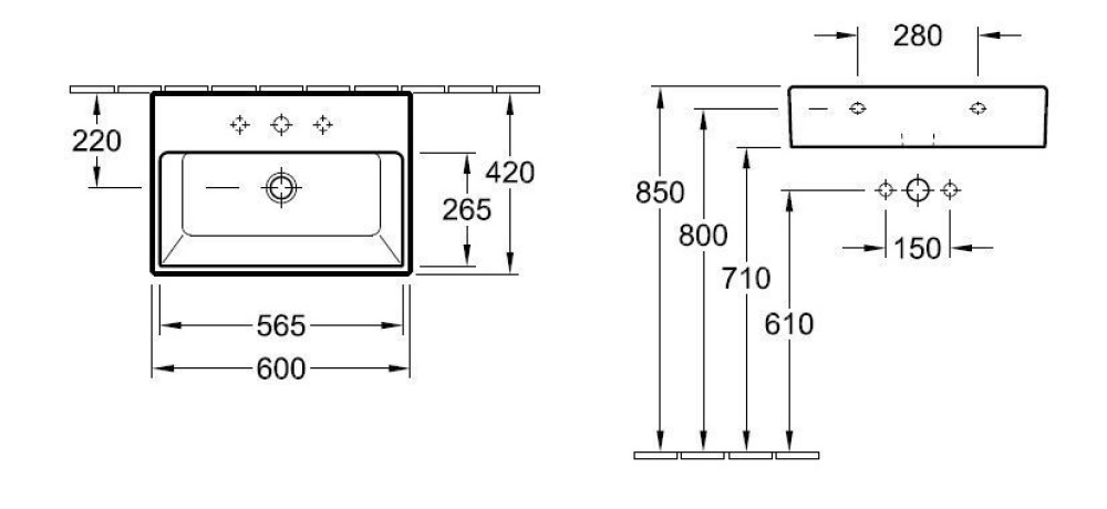 Фото Раковина 513360R2 VILLEROY&BOCH Memento, 600х420 мм