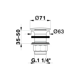 Донный клапан Cisal (ZA00161040) черный
