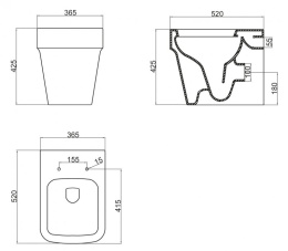 Приставной унитаз BelBagno Marco BB118CB, безободковый