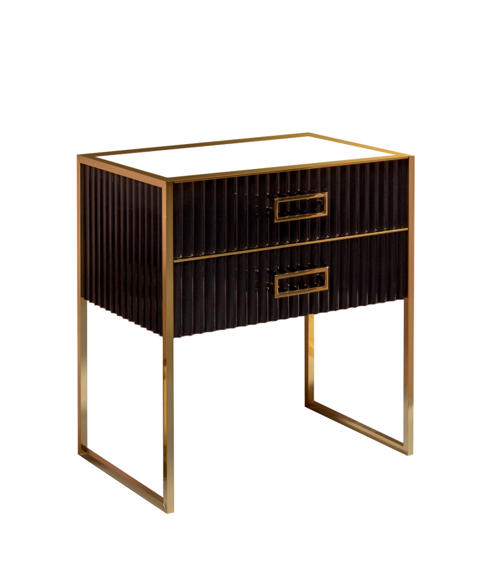 Фото Armadi Art 867-080-BG Тумба MONACO 80см h74см черная глянец + золото под раковину чашу