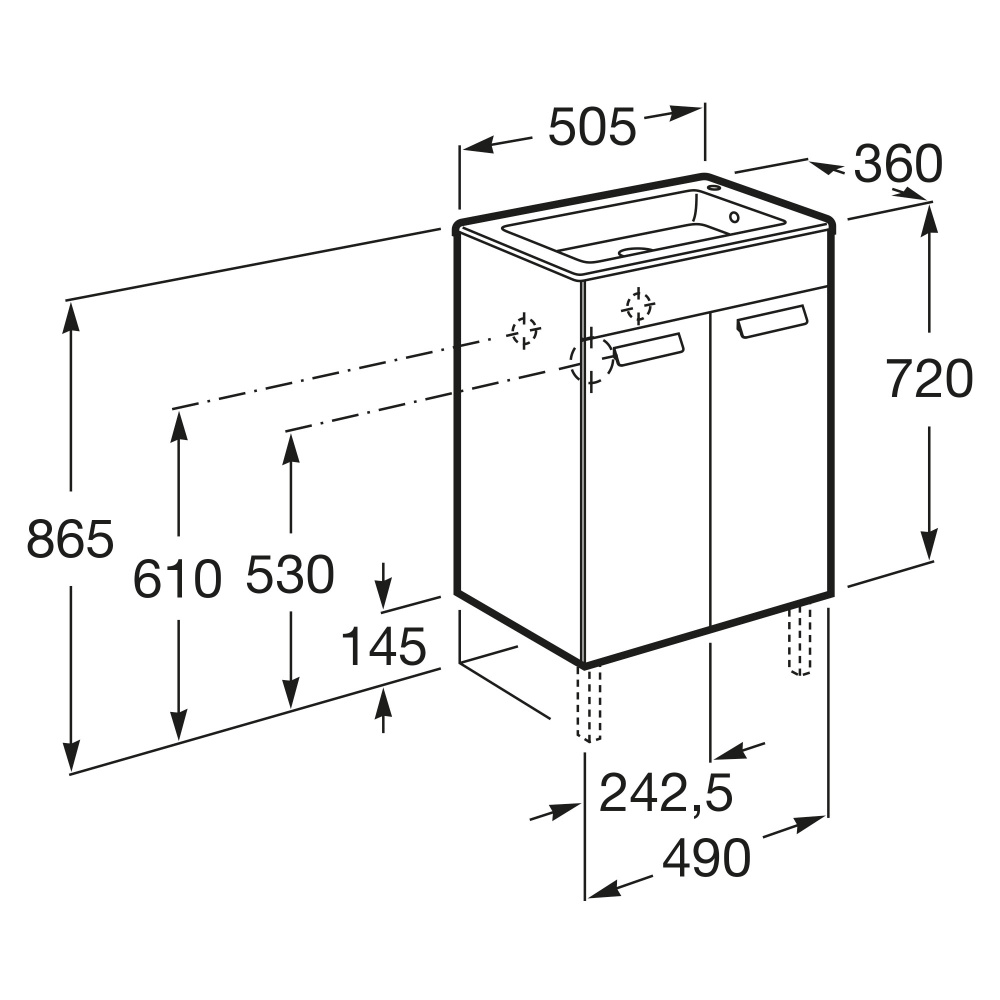 Фото Тумба под раковину Roca Debba (ZRU9302709) Венге