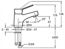 Смеситель Jacob Delafon EO E24158RU-CP для раковины, хром