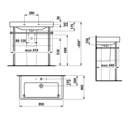 Раковина накладная Laufen Pro S 8.1396.5.000.104.1, 85*46см