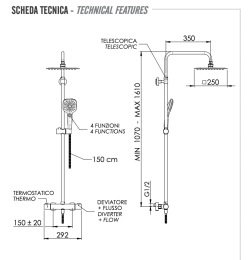 Фото Душевая система термостатическая Remer EQ32A8CPUFD25G