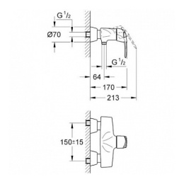 Фото Смеситель для душа Grohe Euroslim 32126000