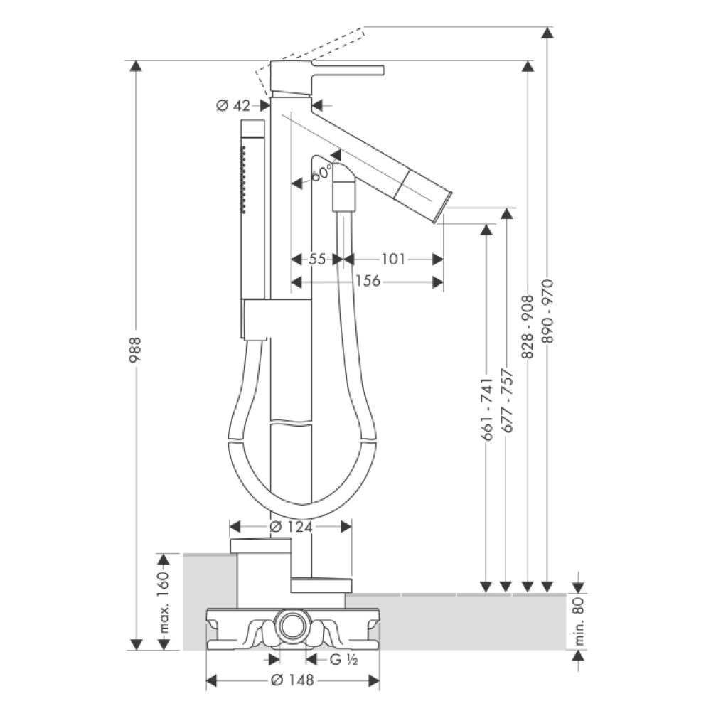 Hansgrohe Axor Starck 10456000 Смеситель для ванны