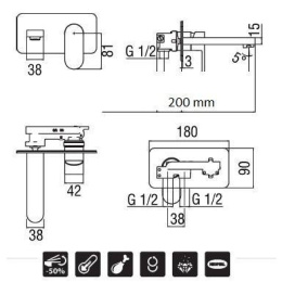NOBILI Up UP94198/1CR Смеситель для раковины (хром)