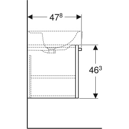 Тумба под раковину Geberit Renova Plan 879060000, 53 см, цвет белый глянцевый