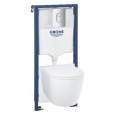 Комплект унитаз с инсталляцией и сиденьем микролифт Grohe Rapid SL 103849SH00 безободковый
