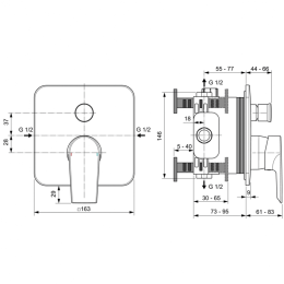 Встраиваемый смеситель для ванны/душа Ideal Standard EDGE A7124AA