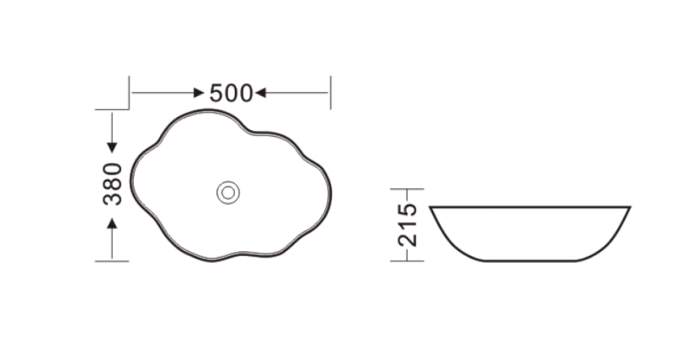 Раковина-чаша 50 см Bronze de Luxe (1395) черный