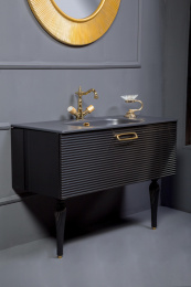 Тумба под раковину Armadi Art Vallessi Avantgarde Linea 842-100-BG 100 см, черный/золото