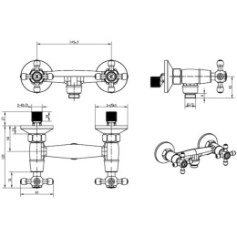 Фото Смеситель для душа Boheme Flora (314-FL) бронза