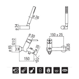 NOBILI Oz T2 OZ110/T2CS Смеситель для ванны (хром/сатин)