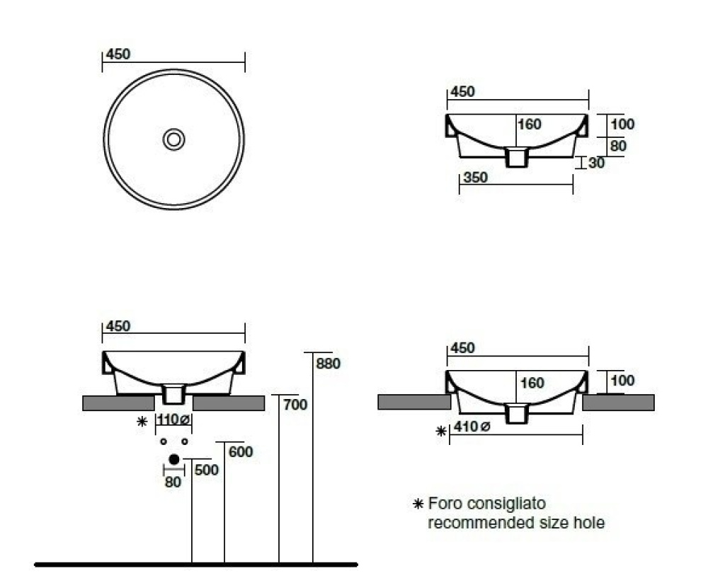 Фото Раковина Kerasan Cento 355701 45 белый