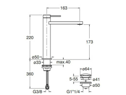 Cristina UNI/C UC22751 Смеситель для раковины