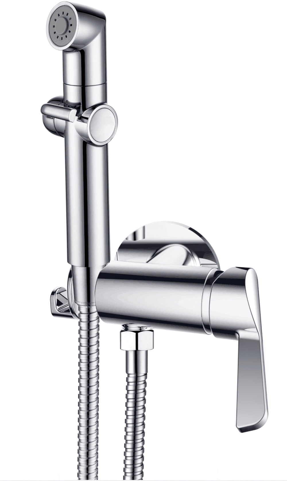 Фото Смеситель для душа D&K Rhein.Schiller DA1464501 с гигиеническим душем встраиваемый хром