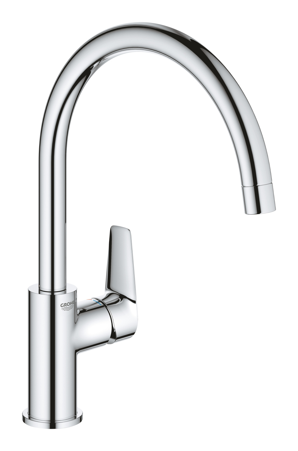 Фото Смеситель для кухонной мойки GROHE Start Edge QuickFix  (30529001) с высоким C-образным изливом, хро