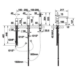 Фото Смеситель на борт ванны Gessi Rettangolo (20038#031) хром