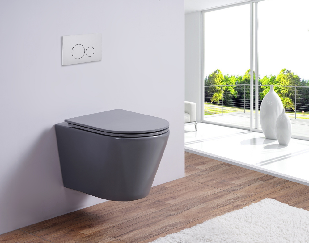 Унитаз подвесной Esbano (ESUPCLAVGM) серый, матовый