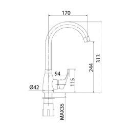 Фото Смеситель для кухни Milardo Meal (M07SB0JM05)