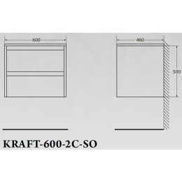 Тумба под раковину BelBagno Kraft KRAFT-600-2C-SO-PP, подвесная