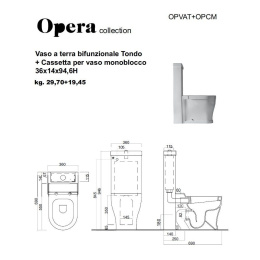 Cielo OPERA (tonda) OPVAT+OPCM унитаз напольный, в комплекте с бачком и сидением (цвет: черный)