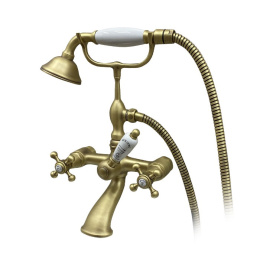 Фото Смеситель Sbordoni Londra LO116cBT для ванны, напольный, с ручным душем, матовая бронза