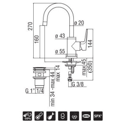 Nobili Nobi NB84338/2CR Смеситель для раковины (хром)