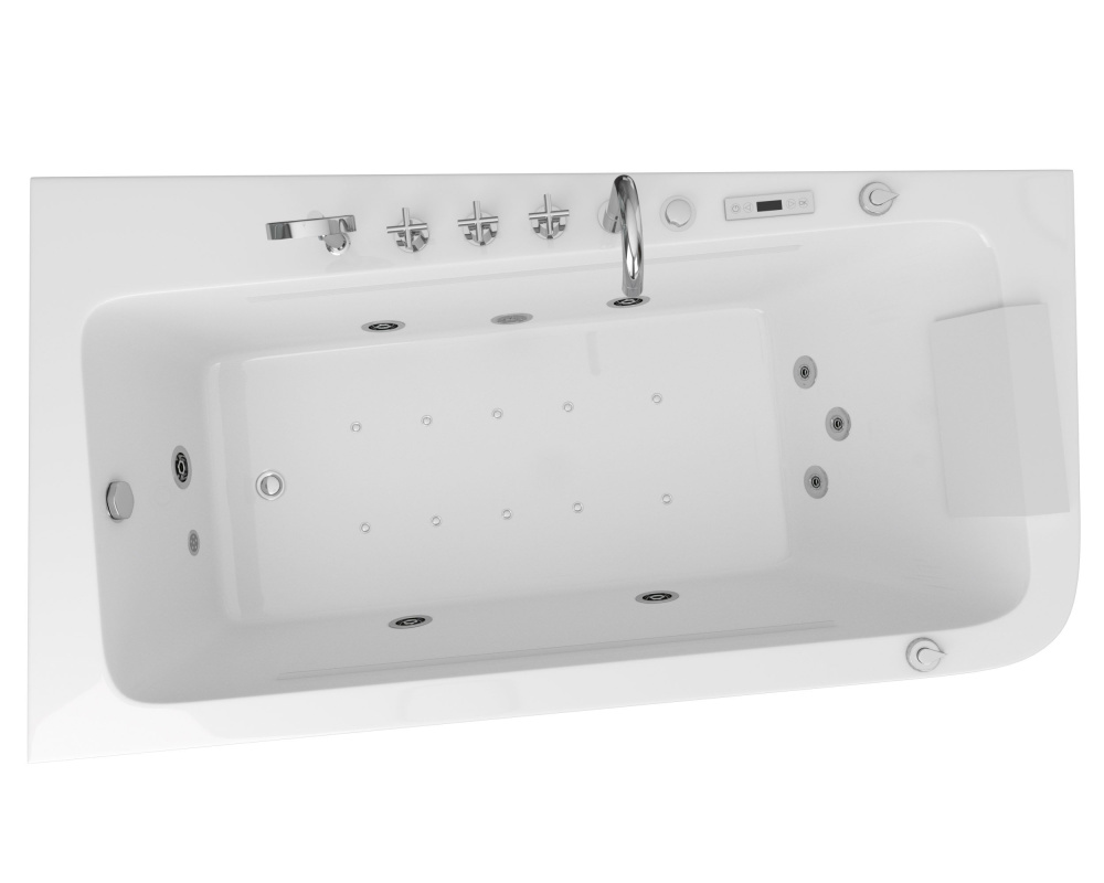 Ванна гидромассажная 170х95 Grossman (GR-17095L) белый глянцевый