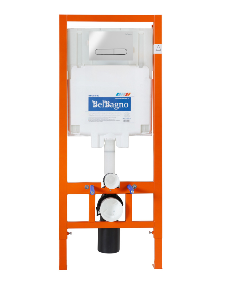 Комплект 4 в 1 Унитаз подвесной BelBagno SFERA-R BB046CHR с сиденьем BB2111SC + Система инсталляции