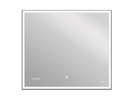 Cersanit KN-LU-LED011*80-d-Os Зеркало LED 011 design 80x70 с подсветкой часы металл. рамка прямоугол