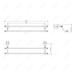 Фото MELANA 821 Двойная штанга для полотенец золото MLN-821002