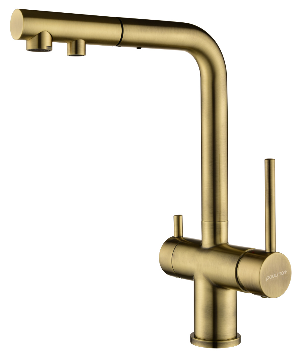 Смеситель для кухни Paulmark Serpentine (Se213222-BR) бронза