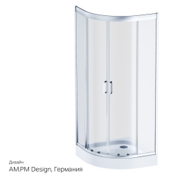 Фото Душевое ограждение 90х90 Am.Pm Gem (W90G-401-090WT) стекла прозрачные, профиль матовое серебро