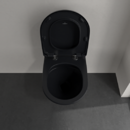 Фото Подвесной унитаз Villeroy&Boch Antao (4674T0R7) безободковый, технология TwistFlush, Pure Black