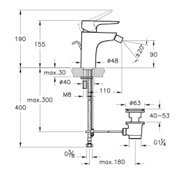 Смесители для биде Смеситель для биде Vitra X-Line (A42323EXP) хром