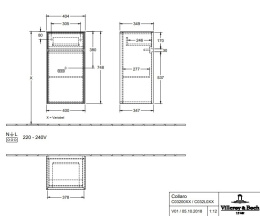 Фото Villeroy Boch Collaro C032L0VH Шкаф боковой для ванной комнаты, петли слева (Arizona Oak)